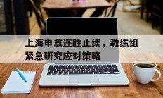 九游体育平台-上海申鑫连胜止续，教练组紧急研究应对策略的简单介绍